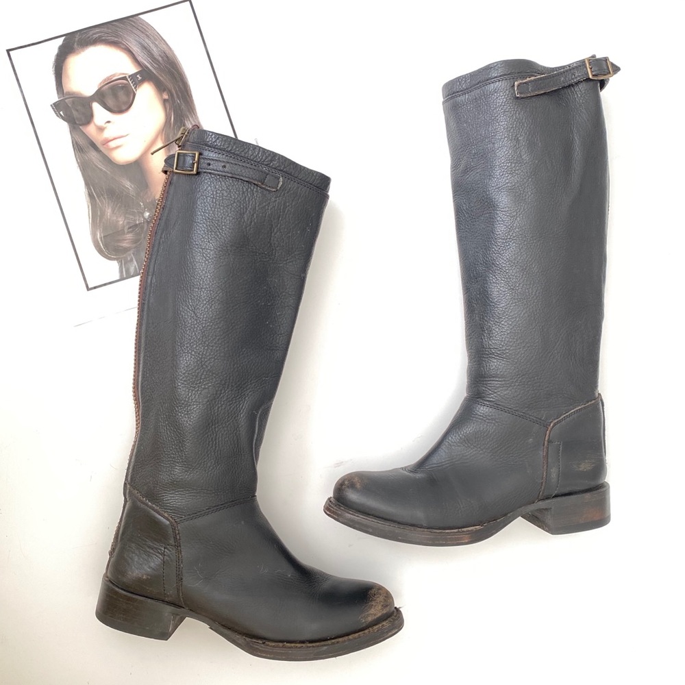 ASH Destroyer Black Leather Boots Tall Riding Boot